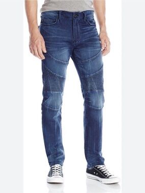 True Religion Rocco Moto Relaxed Skinny Jeans 30